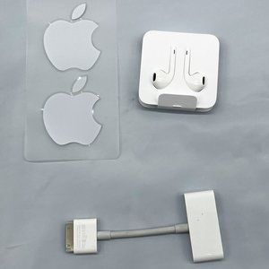 Apple Products White Charging HDMI Adapter-Wired Earphones-(2) Sticker Decals